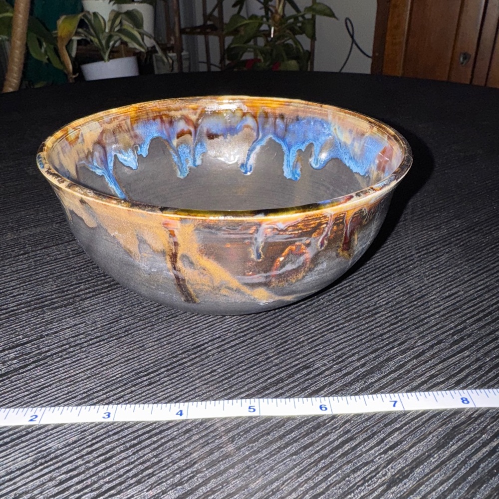 Handcrafted Ceramic Bowl with Multicolor Glaze